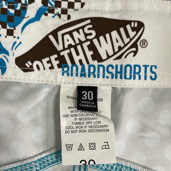 Vans Multi Check Board Shorts Swim Skate Surf Trunks Blue Sz 30 NWT - Picture 8 of 9